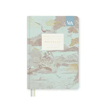 OHH DEER Eastern Elegance Flying Cranes | Fabric Hardback Notebook (B6)