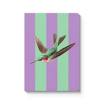 OHH DEER Striped Hummingbird Perfect Bound Notebook (A6)