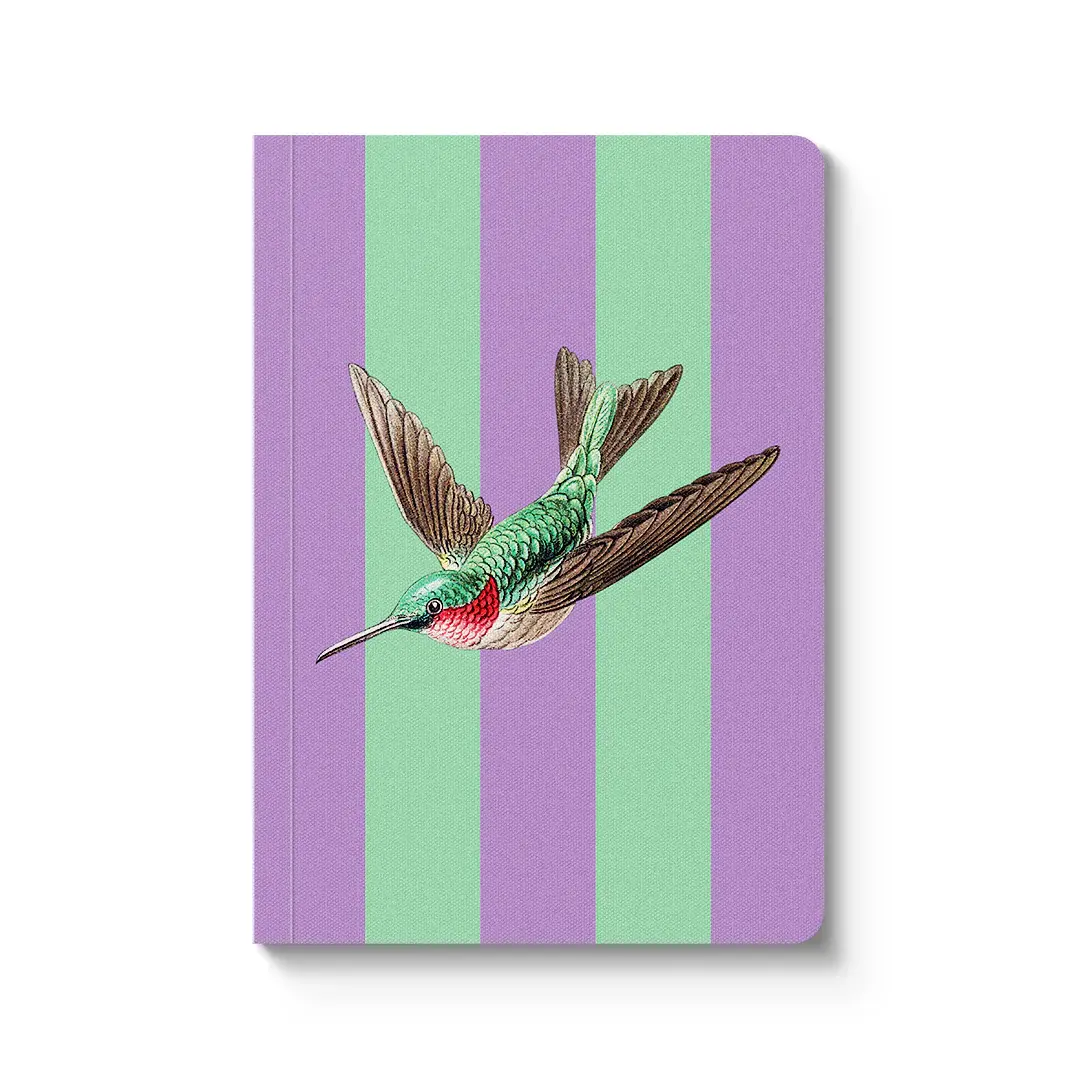OHH DEER Striped Hummingbird Perfect Bound Notebook (A6)