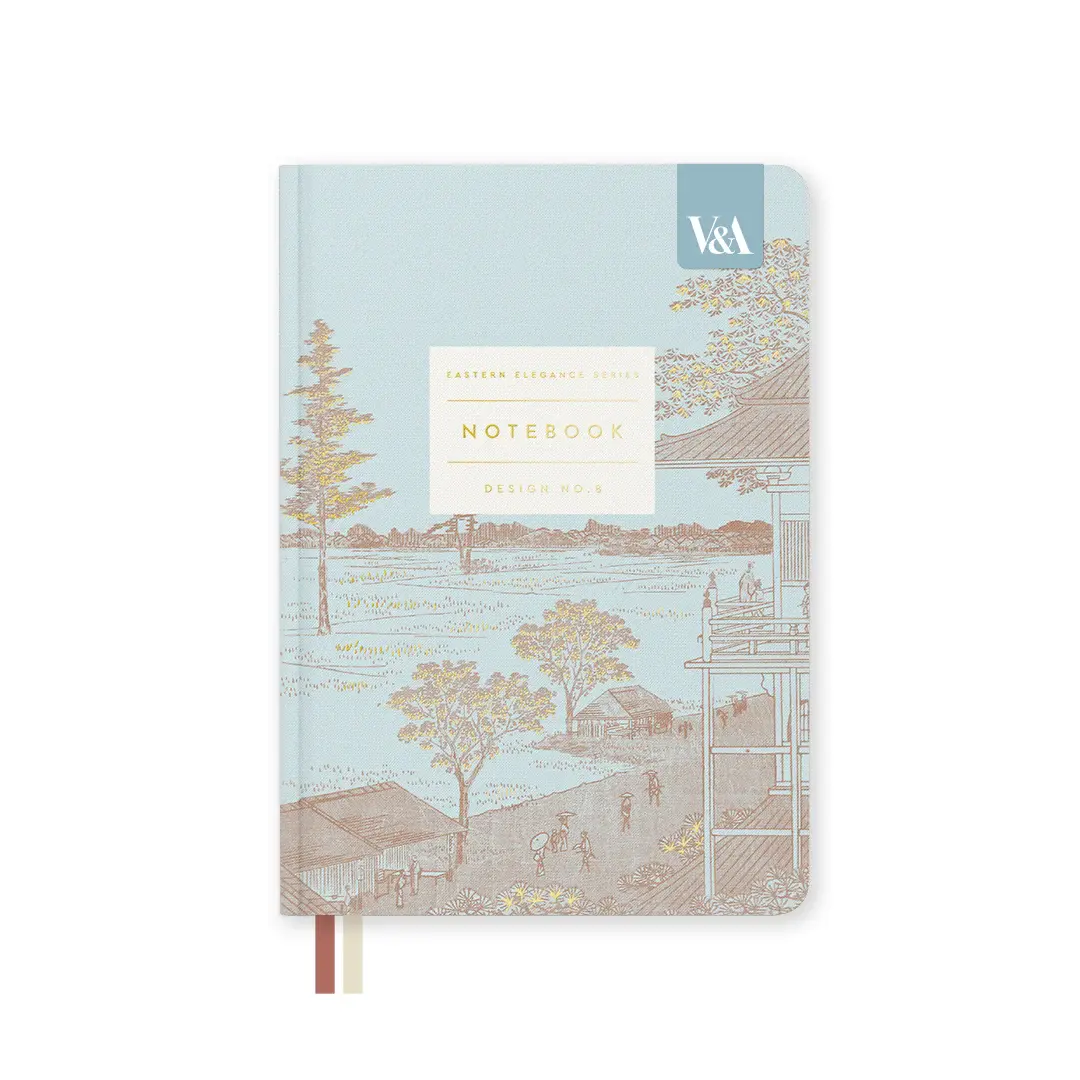 OHH DEER Eastern Elegance Terrace Landscape | Fabric Hardback Notebook (B6)