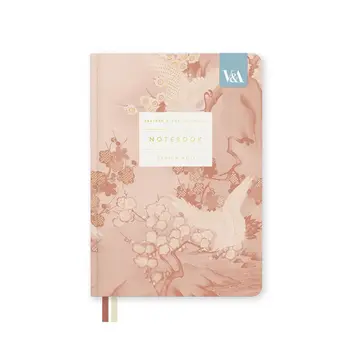 OHH DEER Eastern Elegance Cranes & Blossom | Fabric Hardback Notebook (B6)