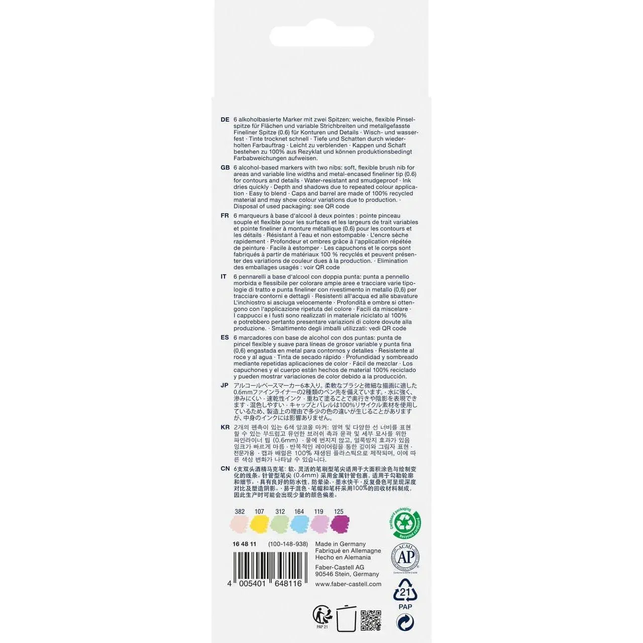 FABER CASTELL Goldfaber Sketch Marker boîte de 6, Kawaii