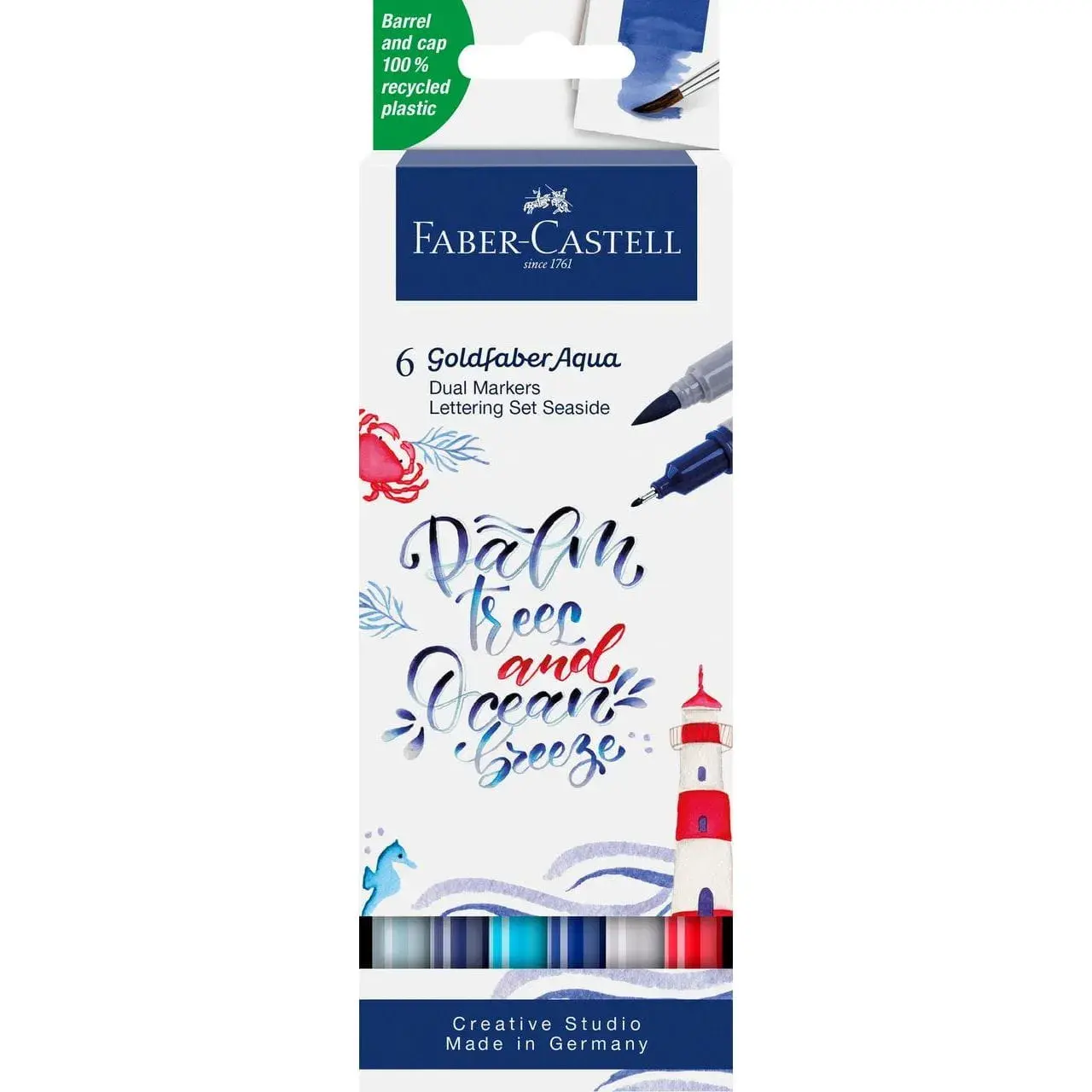 FABER CASTELL Goldfaber Aqua Dual Marker, boîte de 6, Seaside