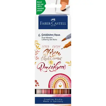 FABER CASTELL Goldfaber Aqua Dual Marker, boîte de 6, BoHo