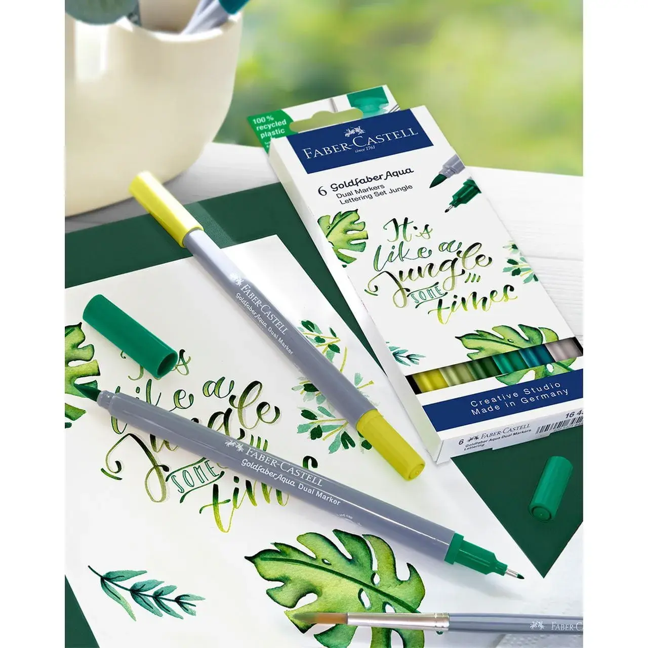 FABER CASTELL Goldfaber Aqua Dual Marker, boîte de 6, Jungle