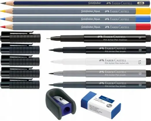 FABER CASTELL Set Pitt Artist Pen Comic 3D 11x
