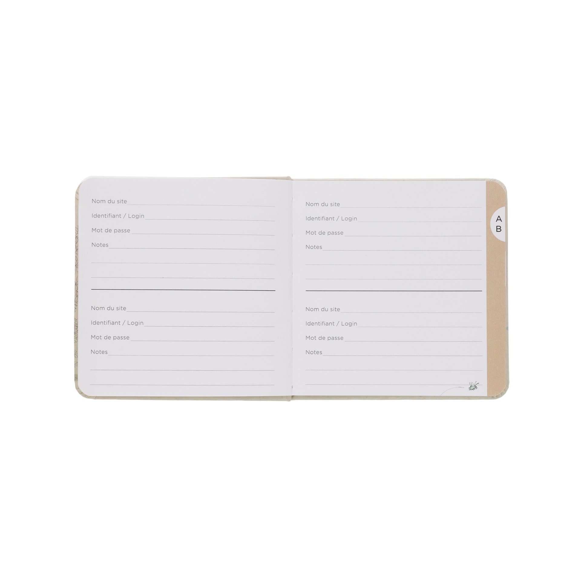 KIUB Carnet Mot De Passe Carre Bug Art Couple De Chats  12.5x12.5cm