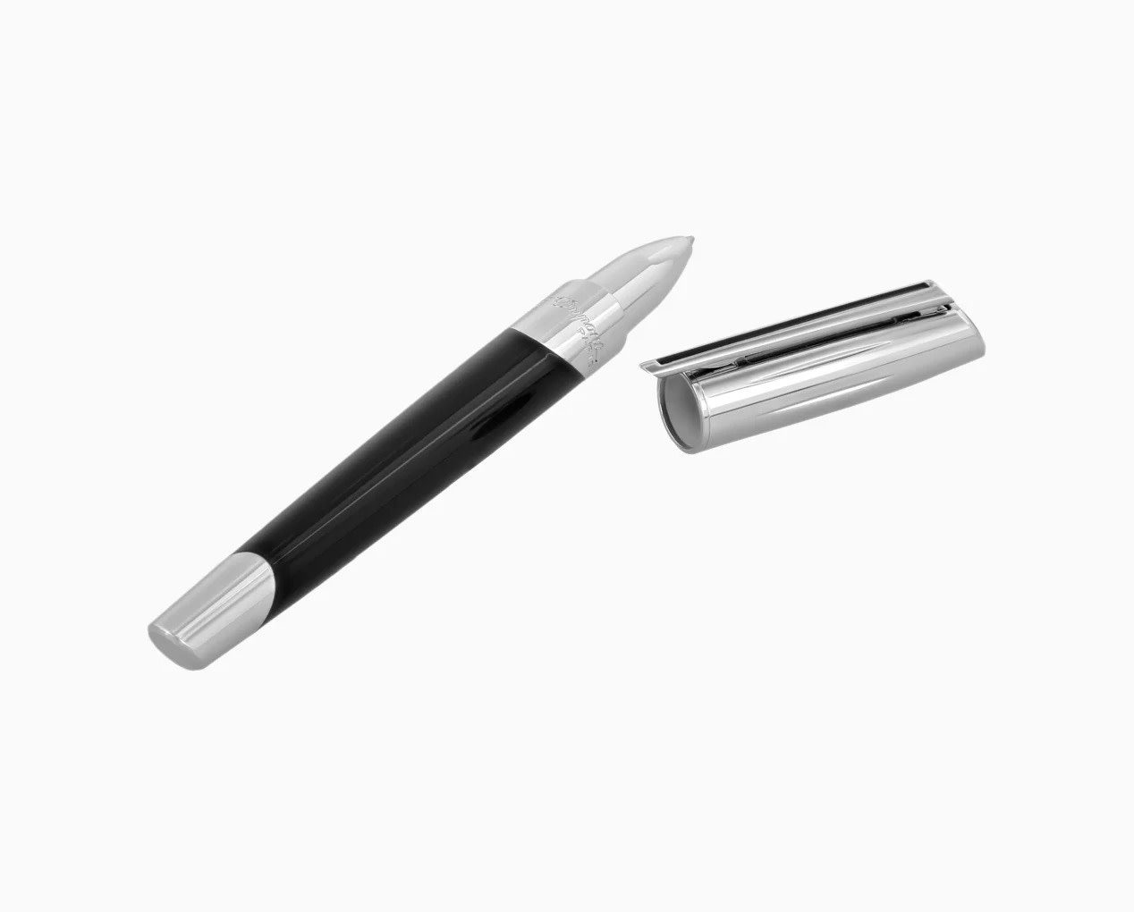 DUPONT S.T Stylo Roller Défi Millenium Argenté et Noir Laqué
