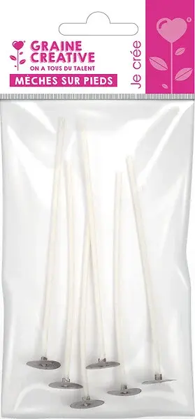 GRAINE CREATIVE 6 Meches Bougies 15Cm