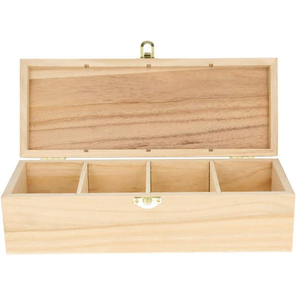 ARTEMIO Boite Thé Bois 4 Compart 27X10,5X8'