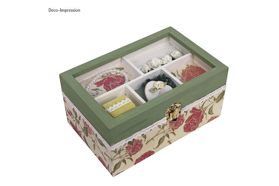 RAYHER Coffret Bois Couver. Déco Fsc Mix Credit, 20X13X9,5Cm, 5Compart. D.Couvercle