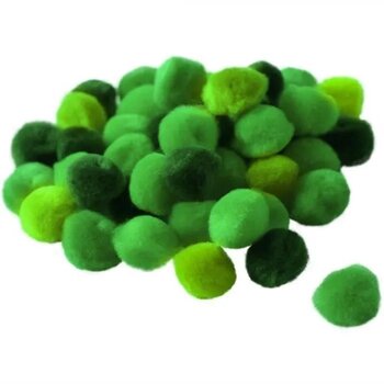 GRAINE CREATIVE 45 Pompons Ø15  Degrade De Vert Acrylique