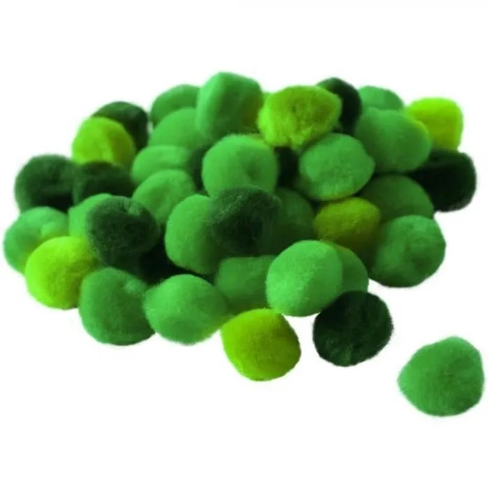 GRAINE CREATIVE 45 Pompons Ø15  Degrade De Vert Acrylique