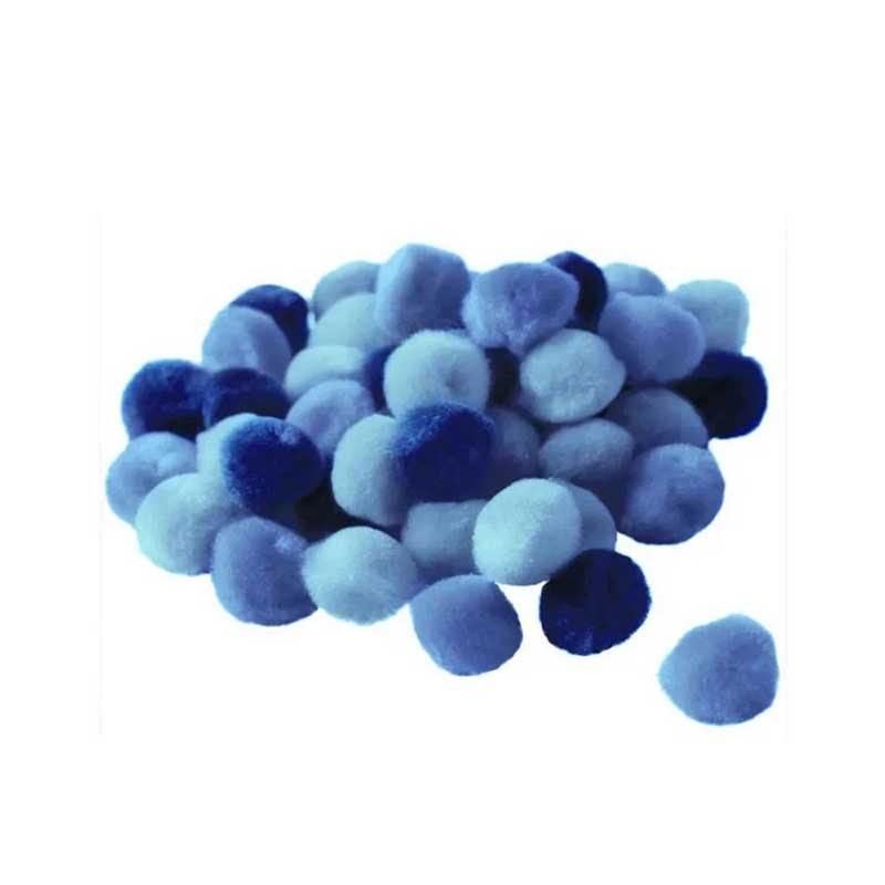 GRAINE CREATIVE 45 Pompons Ø15  Degrade De Bleu Acrylique