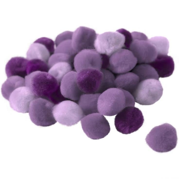 GRAINE CREATIVE 45 Pompons Ø15  Degrade De Mauve Acrylique