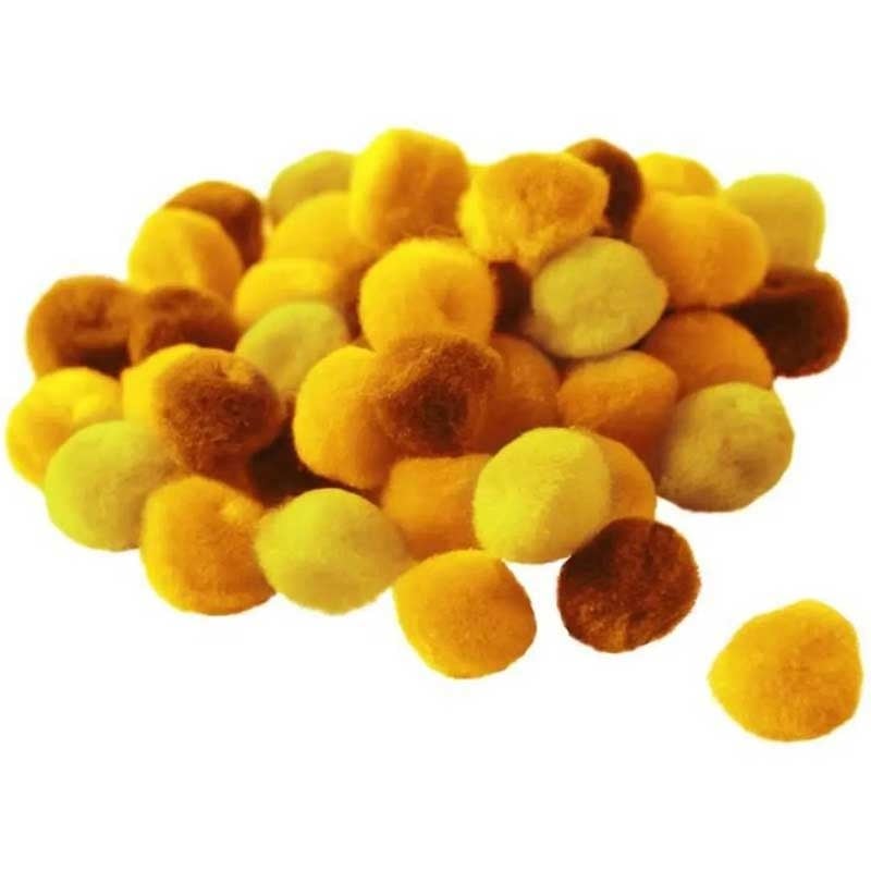 GRAINE CREATIVE 45 Pompons Ø15  Degrade De Jaune Acrylique