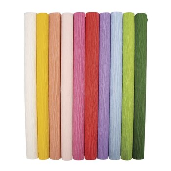 RAYHER Lot De Papiers Crépons, Colore, 25X60Cm, 105G/M², Sct.-Ls 10Pces
