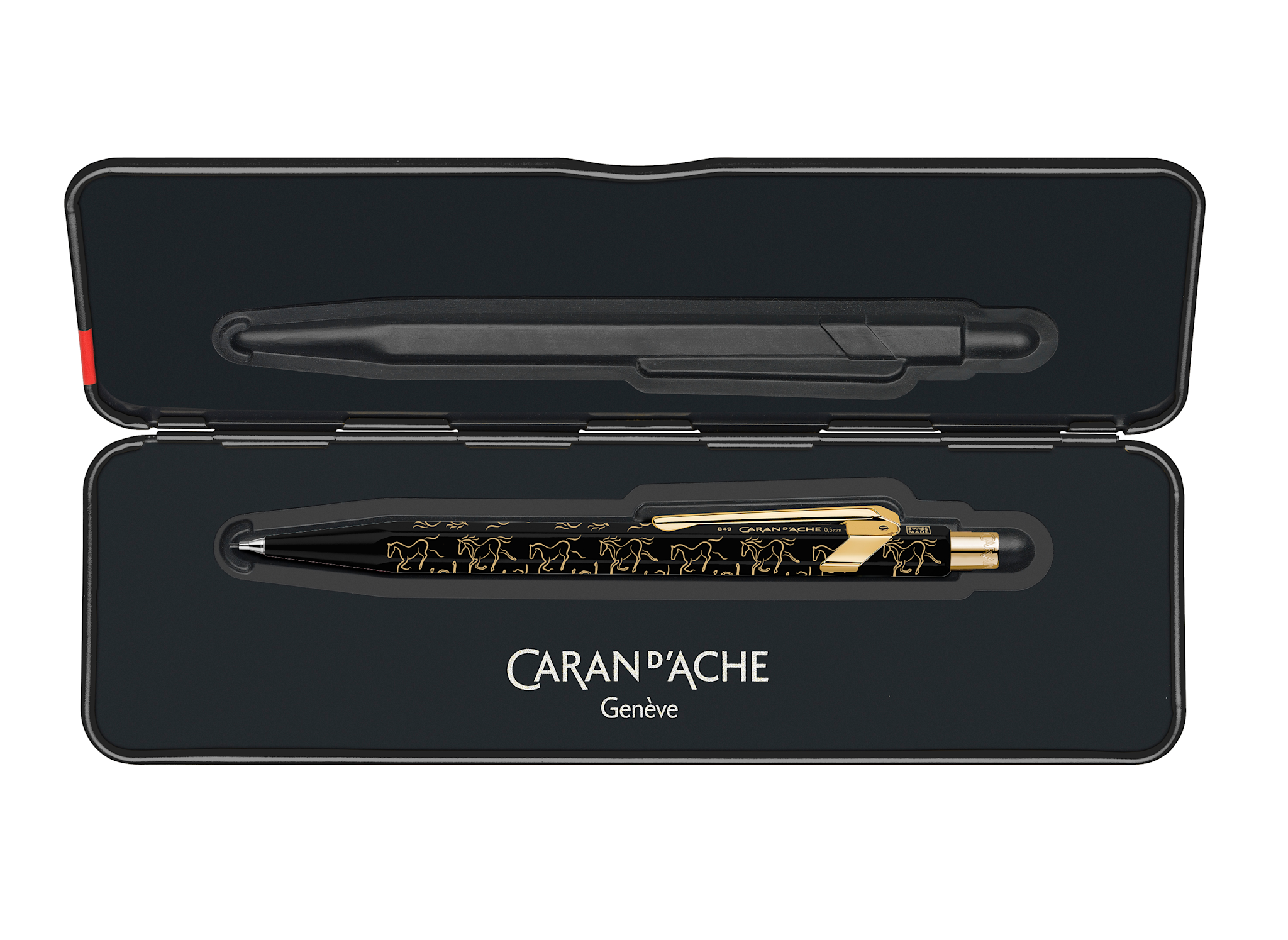 CARAN D'ACHE Porte-mine 849™ Horse Noir, 0.5mm, avec étui slimpack