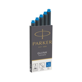 PARKER Etui de 5 cartouches longues QUINK encre Bleue effaçable
