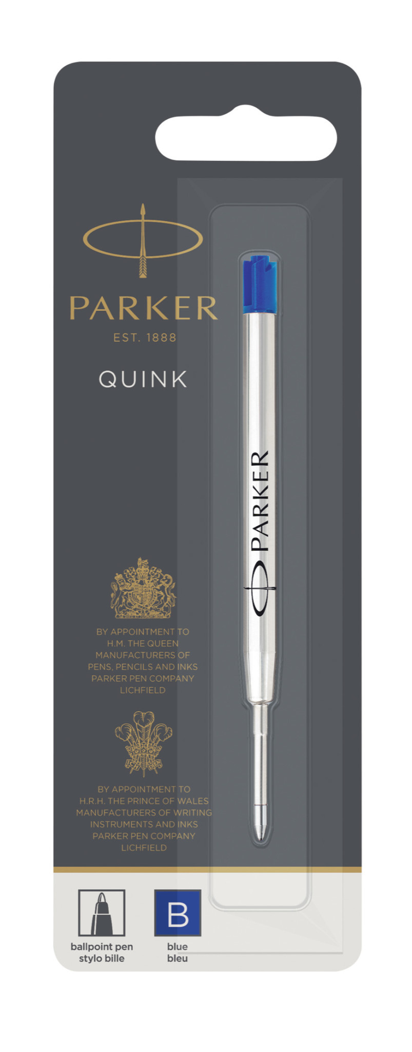 PARKER Recharge Bille Quink Bleue  L