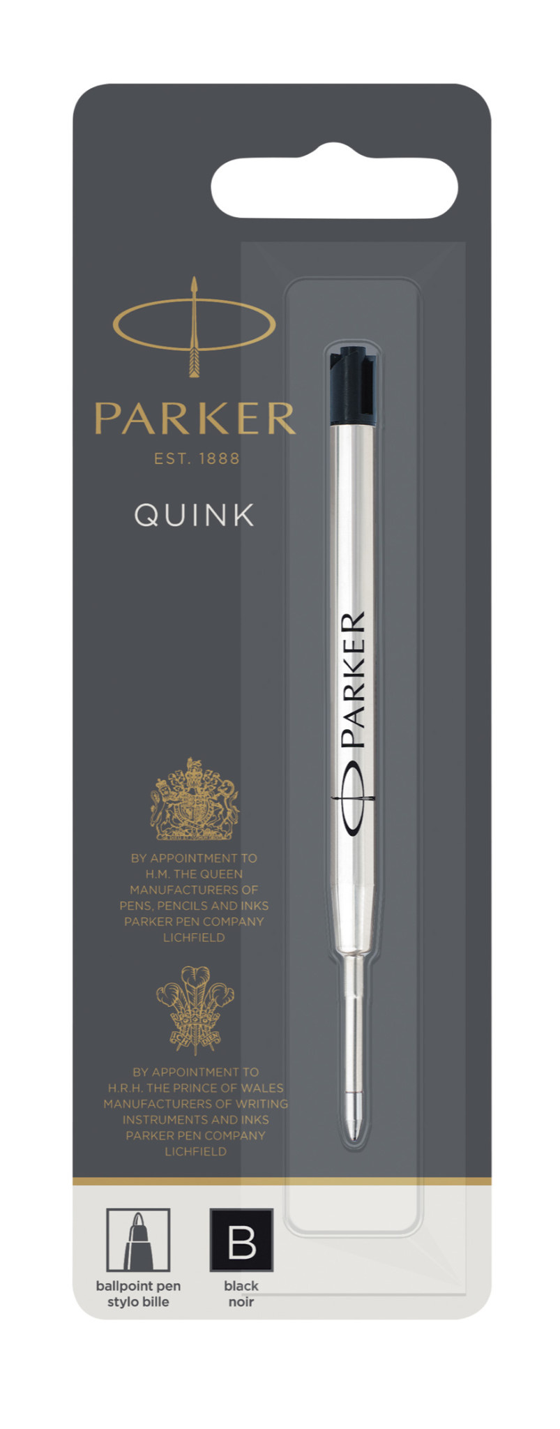 PARKER Recharge Bille Quink Noire  L