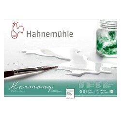 HAHNEMÜHLE Bloc Harmony Aquarelle collé 4 côtés 29,7x42 A3 300g 12f grain satiné