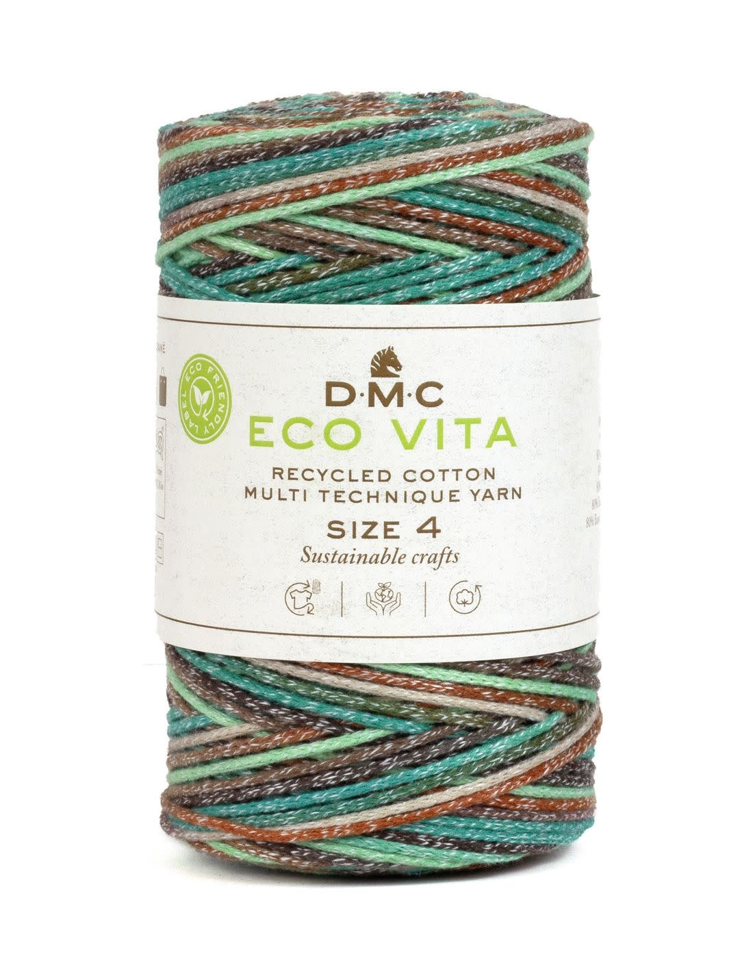 DMC Eco Vita 4 Multicolor Marron, gris, bleu canard et aqua 250Gr