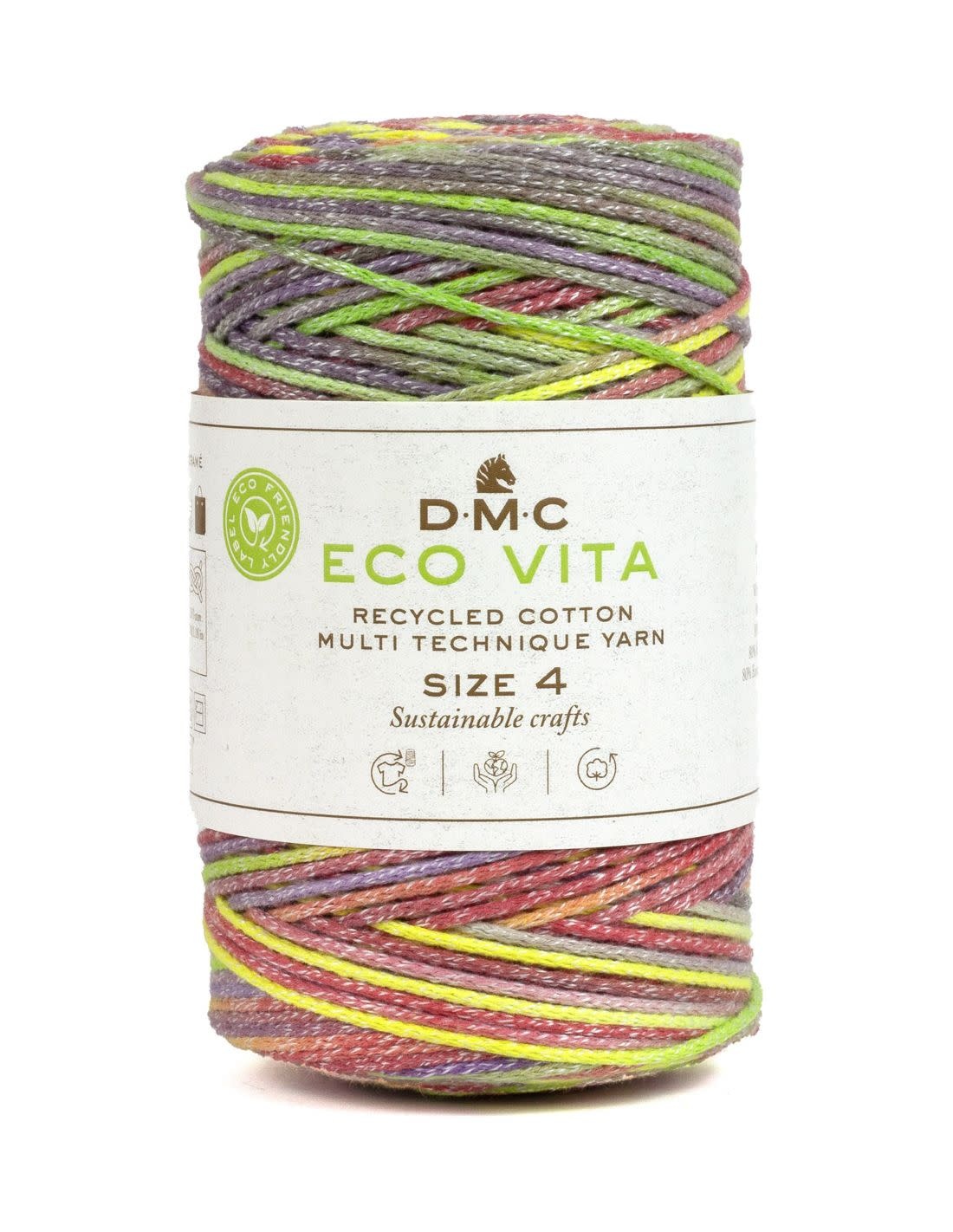 DMC Eco Vita 4 Multicolor Violet, fuchsia, vert et jaune 250Gr