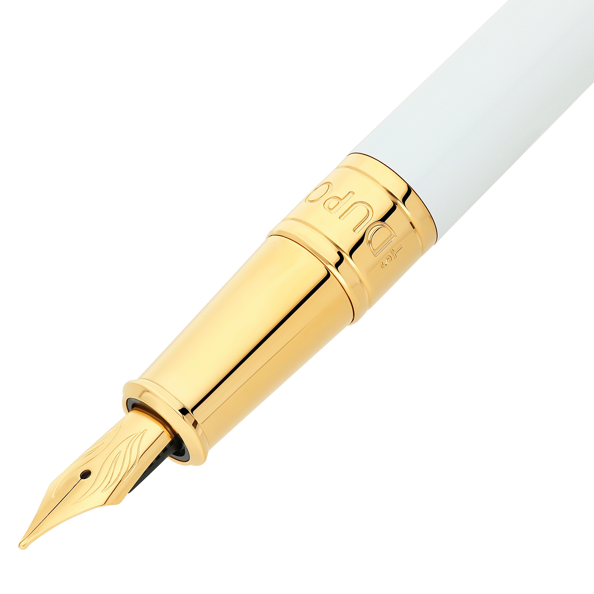 DUPONT S.T Stylo Plume Initial Blanc / Doré