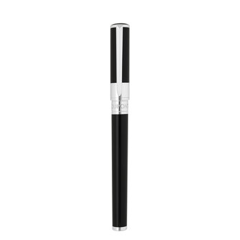 DUPONT S.T Stylo Plume Initial Noir / Chromé