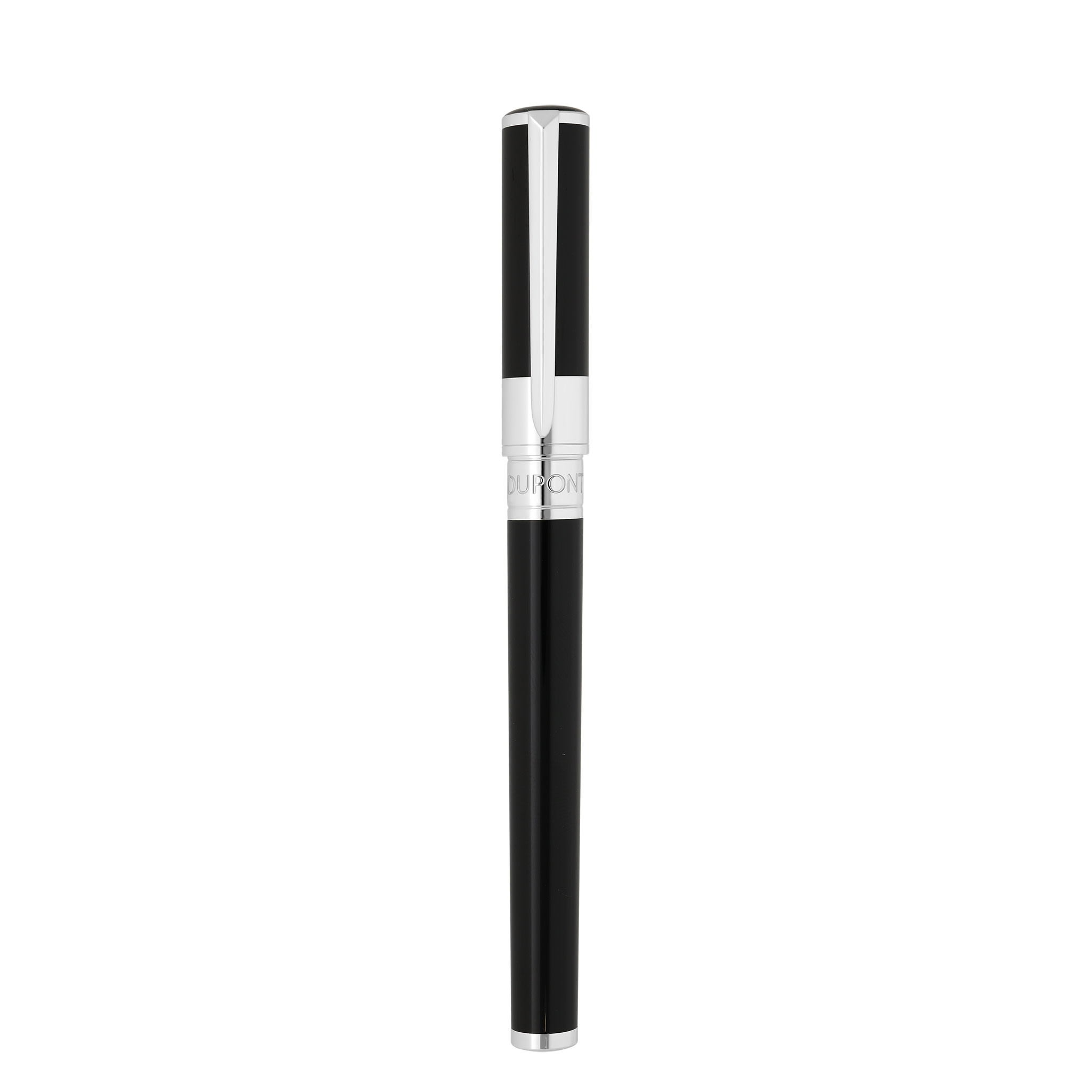 DUPONT S.T Stylo Plume Initial Noir / Chromé