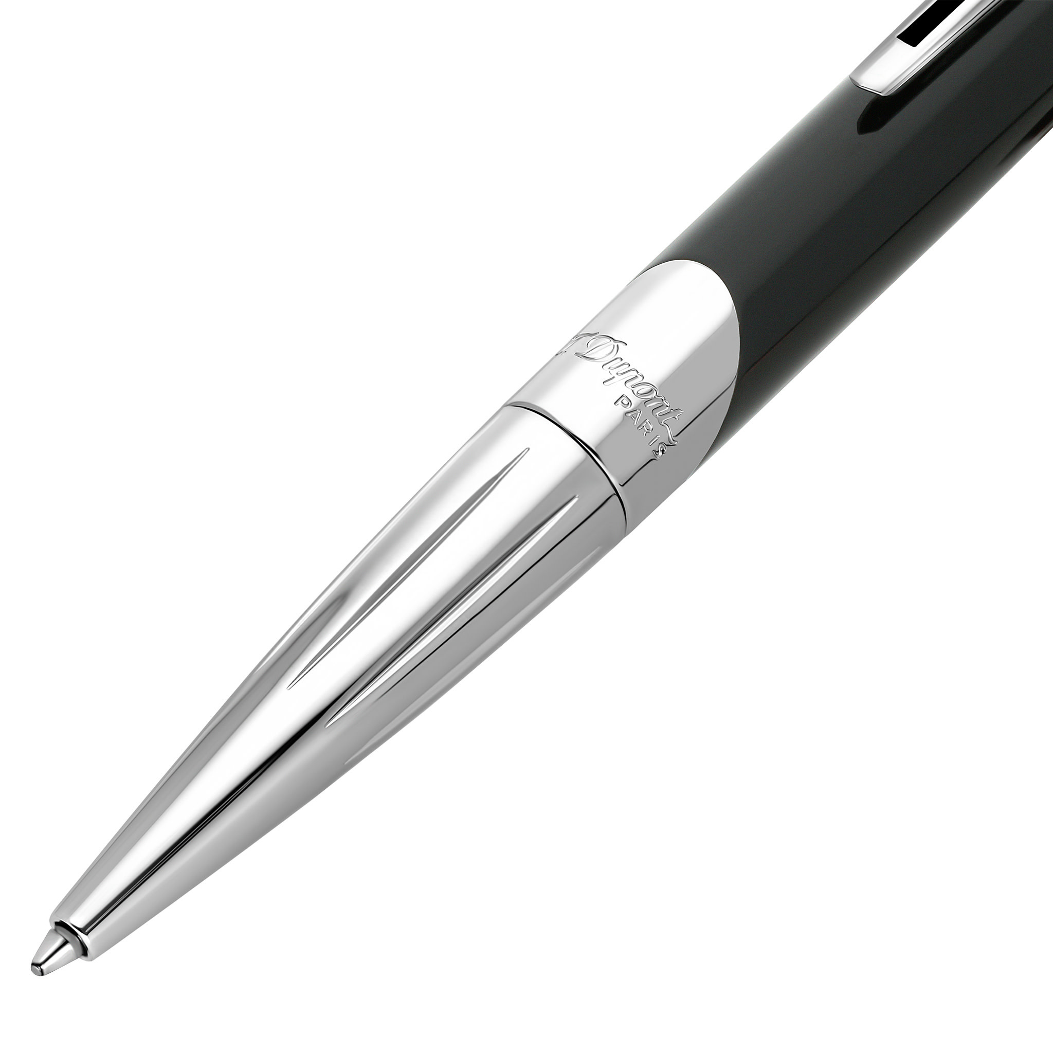 DUPONT S.T Stylo Bille Défi Millenium Argenté et Noir Laqué