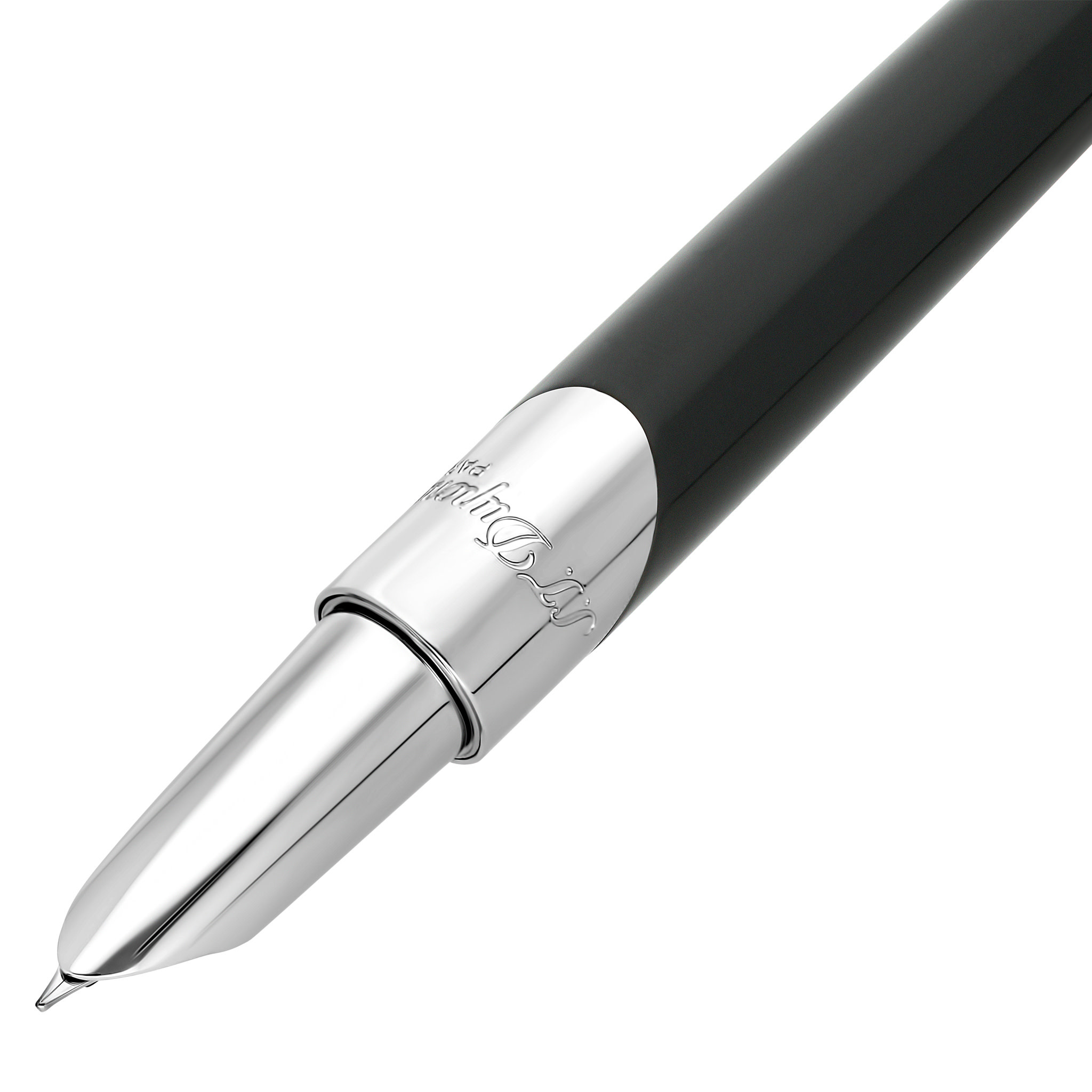 DUPONT S.T Stylo Plume Défi Millenium Argenté et Noir Laqué
