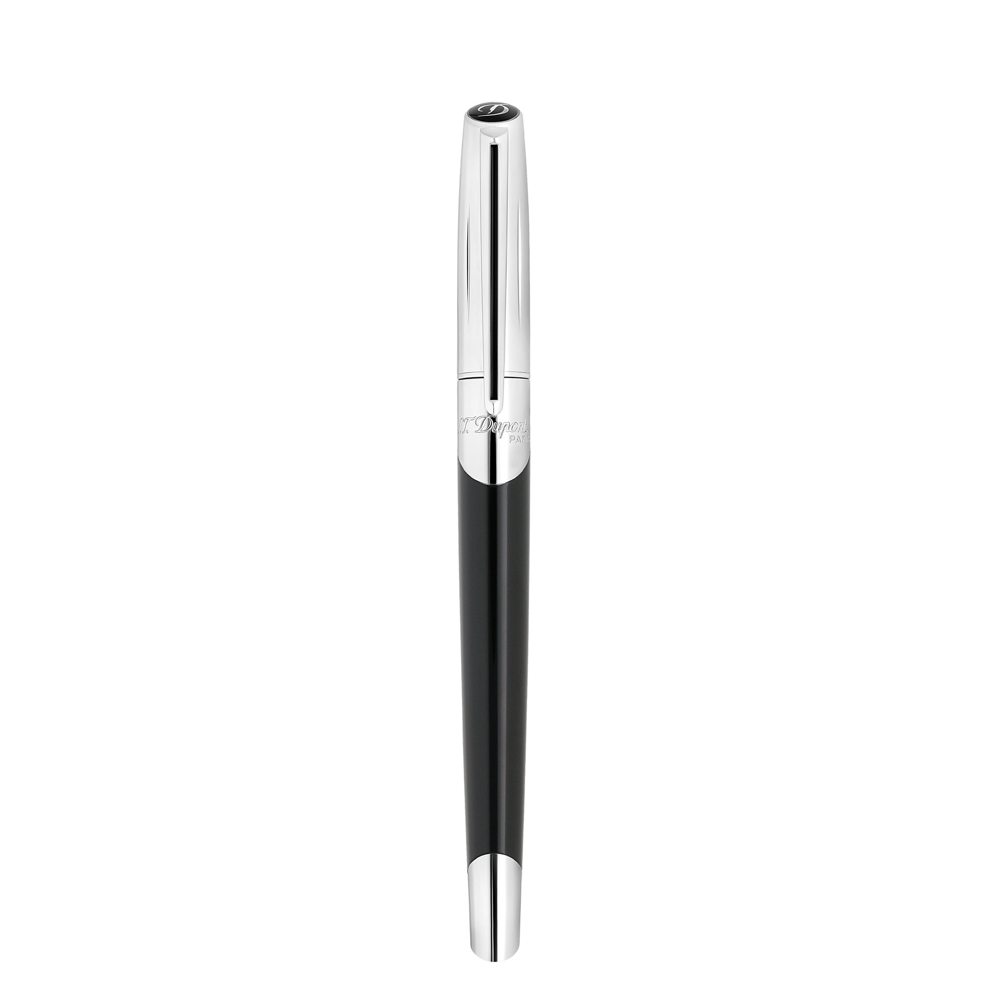 DUPONT S.T Stylo Plume Défi Millenium Argenté et Noir Laqué