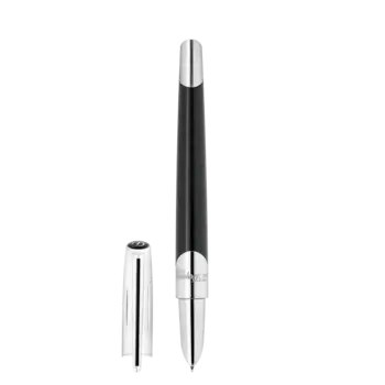 DUPONT S.T Stylo Plume Défi Millenium Argenté et Noir Laqué