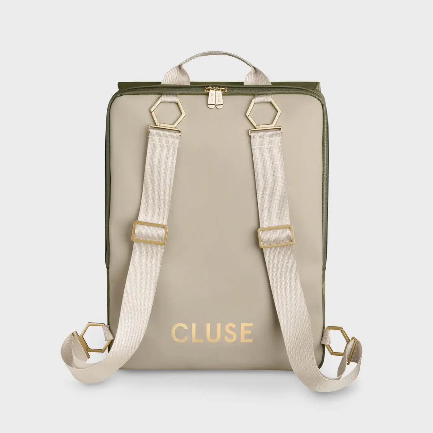 CLUSE Sac à Dos Réversible - Dark Green Moss, Gold Colour