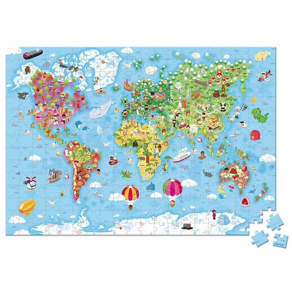 JANOD Puzzle Géant Du Monde - 300 Pcs