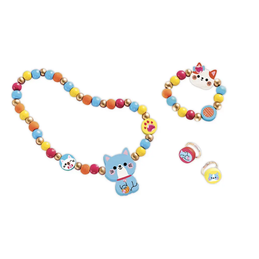 JANOD 4 Bijoux En Bois A Créer - Petits Chats