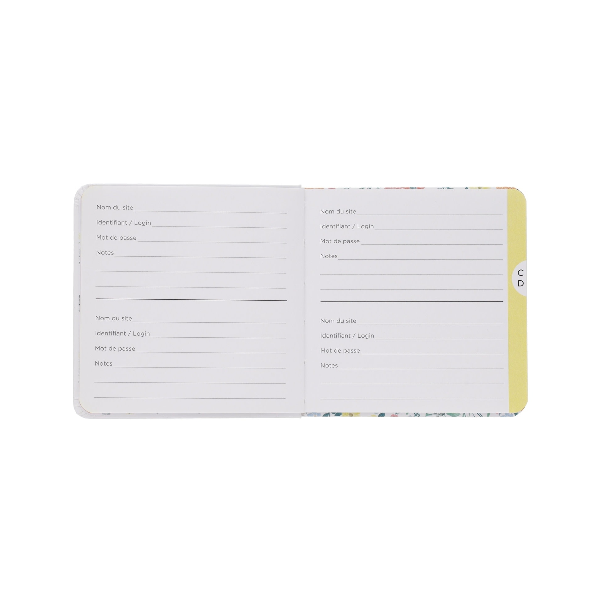 KIUB Carnet Mot De Passe Carre Jardin Des Merveilles 12,5x12,5cm