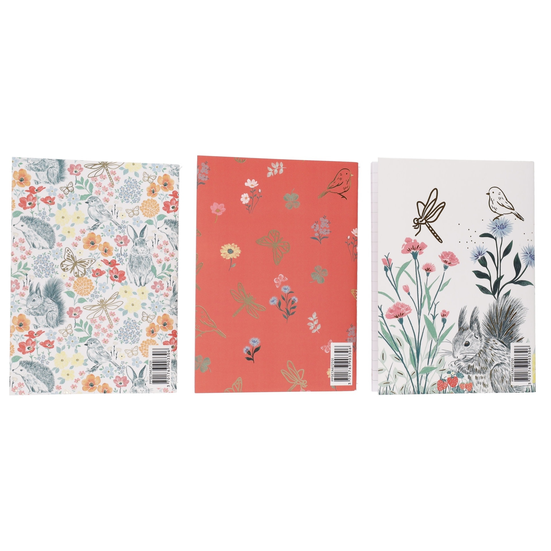 KIUB Set De 3 Carnets A6 Avec Ficelle Jardin Des Merveilles  14.7x10.5cm