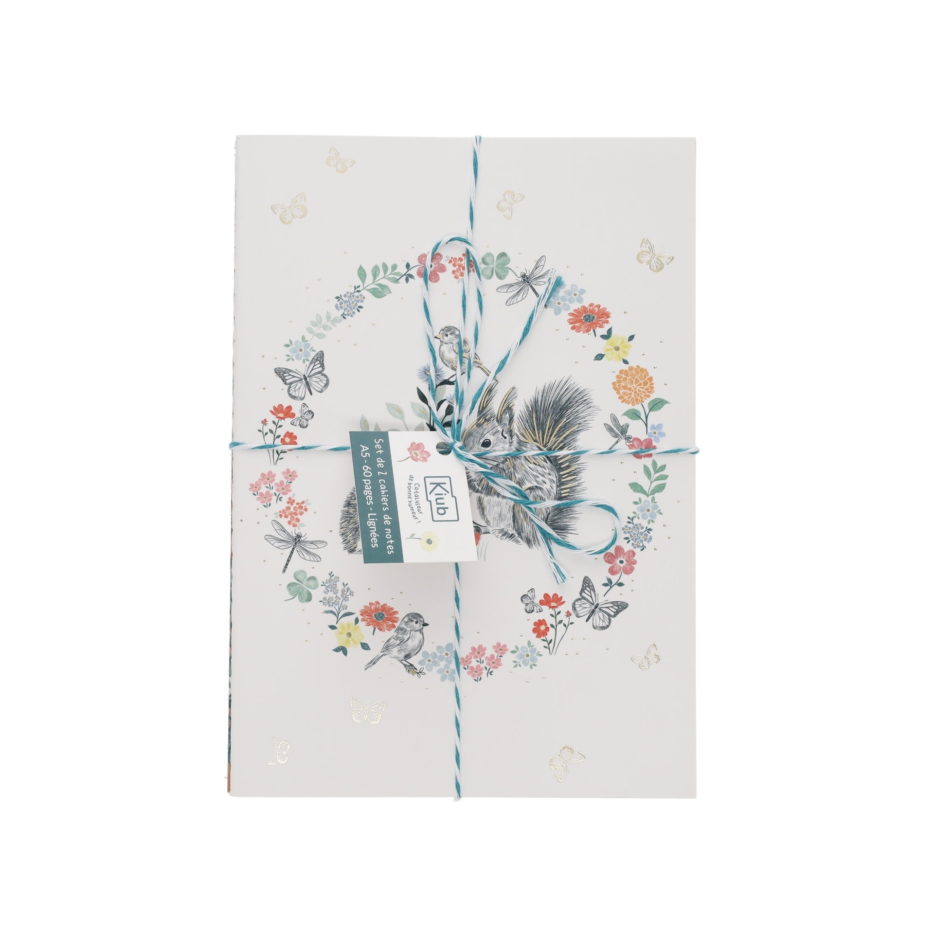 KIUB Set De 2 Carnets A5 Avec Ficelle Jardin Des Merveilles