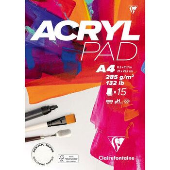 CLAIREFONTAINE Acrylpad bloc reliure intégrale A4 15F 285g