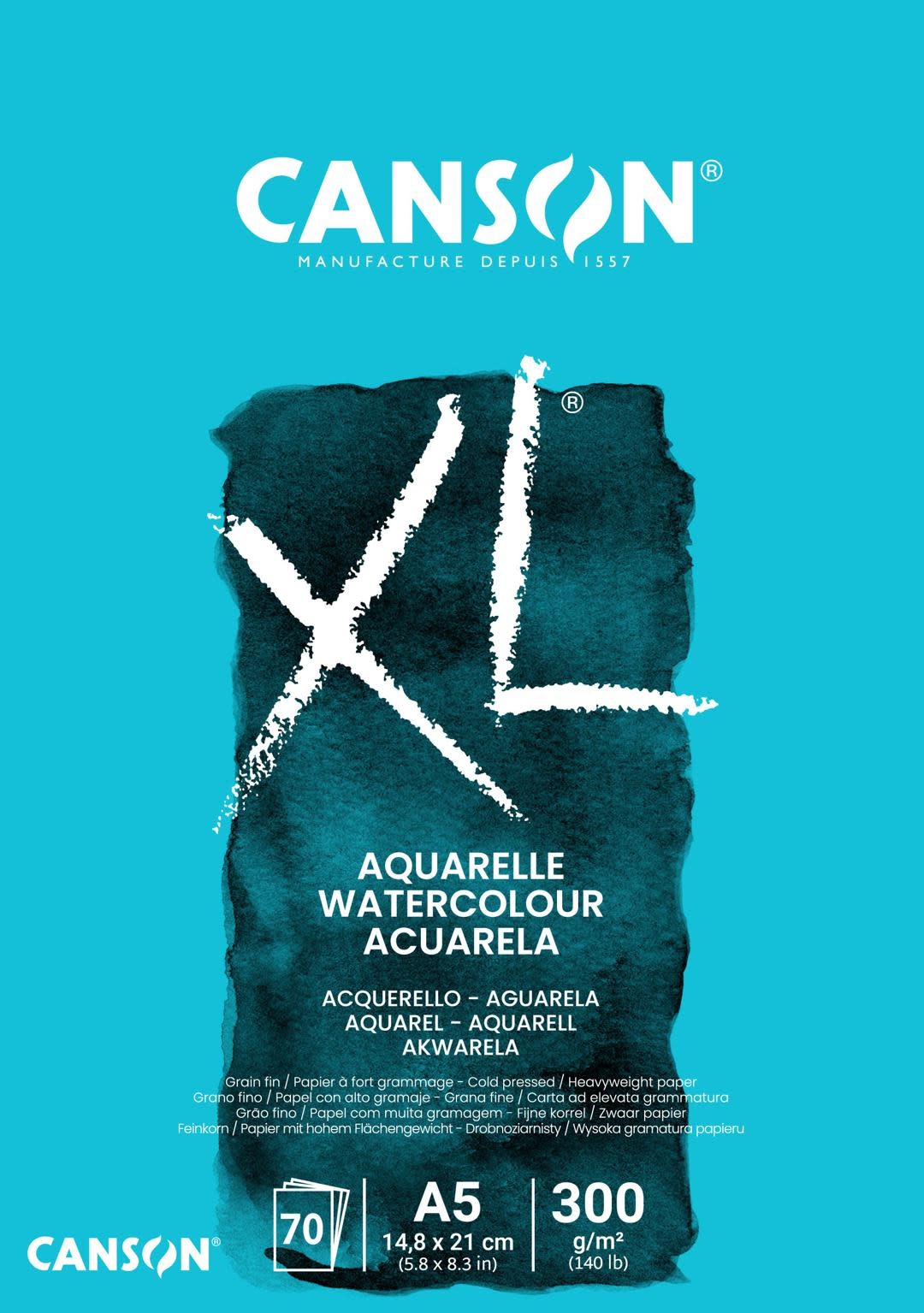 CANSON Canson Bloc collé 1 côté Xl Aquarelle 30F A5 300G