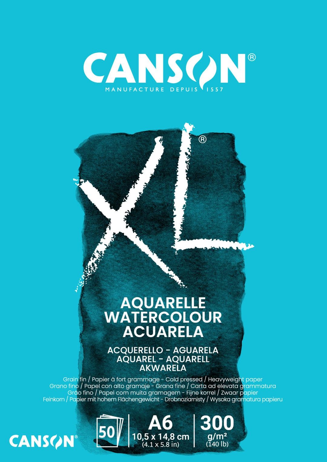 CANSON Canson Bloc collé 1 côté Xl Aquarelle 30F A6 300G