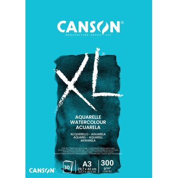 CANSON Canson Bloc collé 1 côté Xl Aquarelle 30F A3 300G