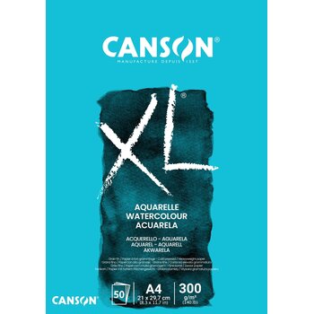 CANSON Canson Bloc collé 1 côté Xl Aquarelle 50F A4 300G