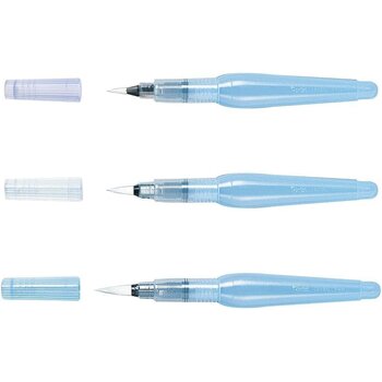 PENTEL Blister de Pinceaux à réservoir à d'eau x 3 :  FRH-F, FRH-M, FRH-B