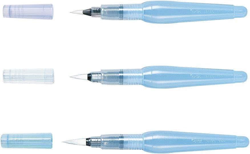 PENTEL Blister de Pinceaux à réservoir à d'eau x 3 : FRH-F, FRH-M, FRH-B