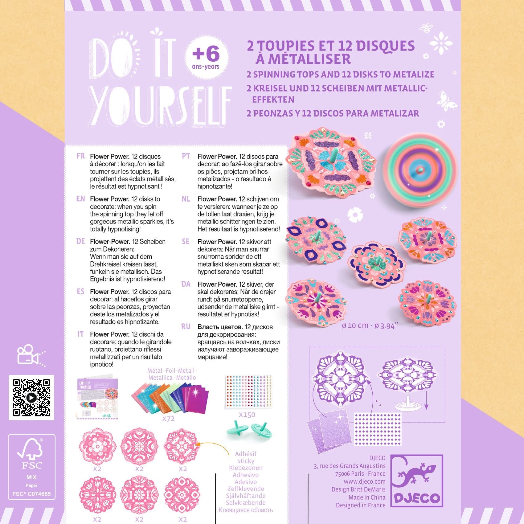 DJECO Do It Yourself - Flower Power Toupies