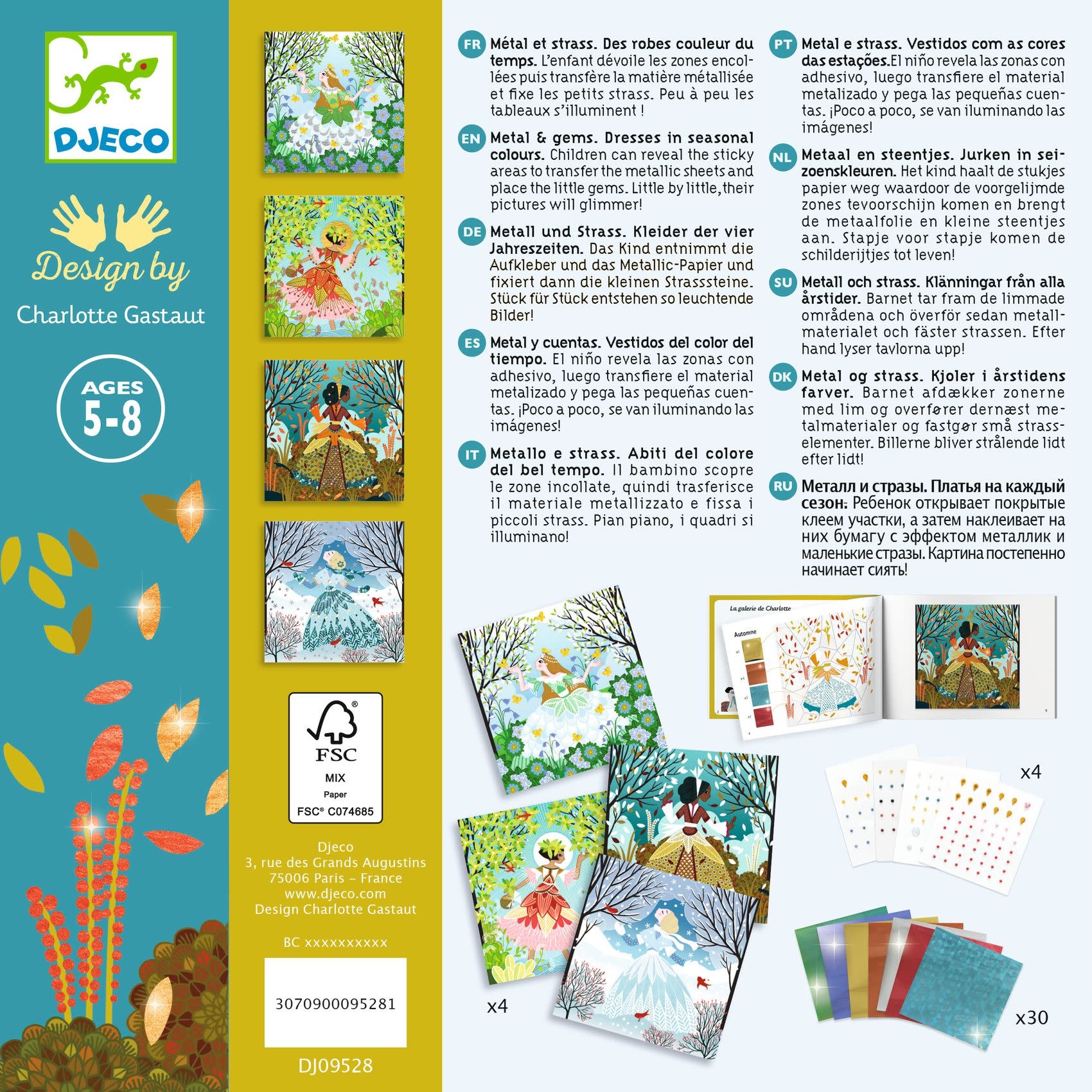 DJECO Des robes couleur du temps Métal et Strass